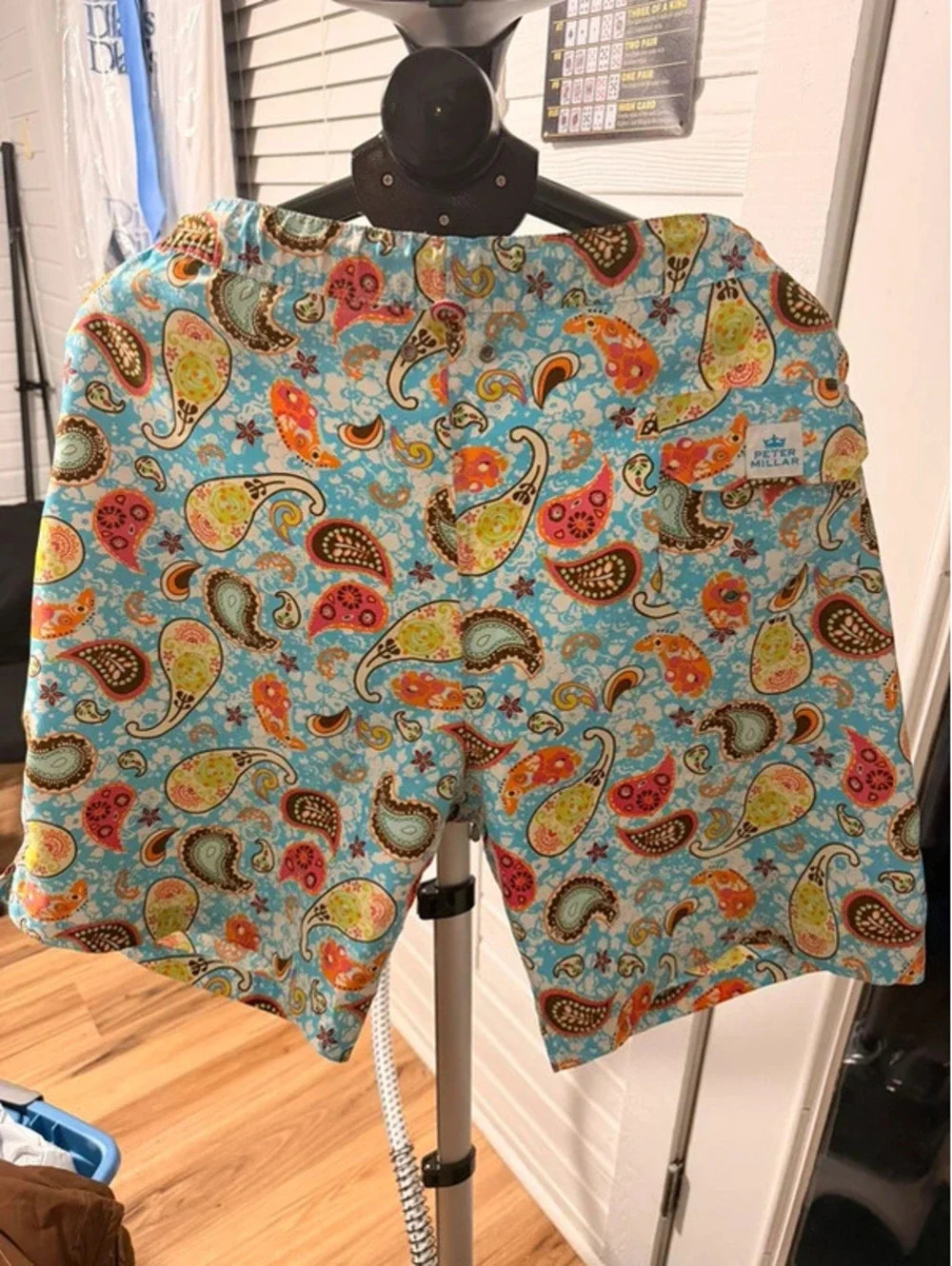 Peter Millar Men’s XXL Blue Multicolor Paisley Swim Trunks Board Shorts